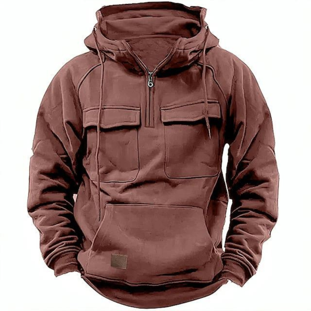 Image of Garrett | Men's Half-Zip Pullover Hoodie