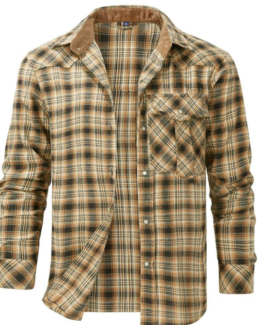 Image of Garrett | Men's Plaid Long Sleeve Shirt
