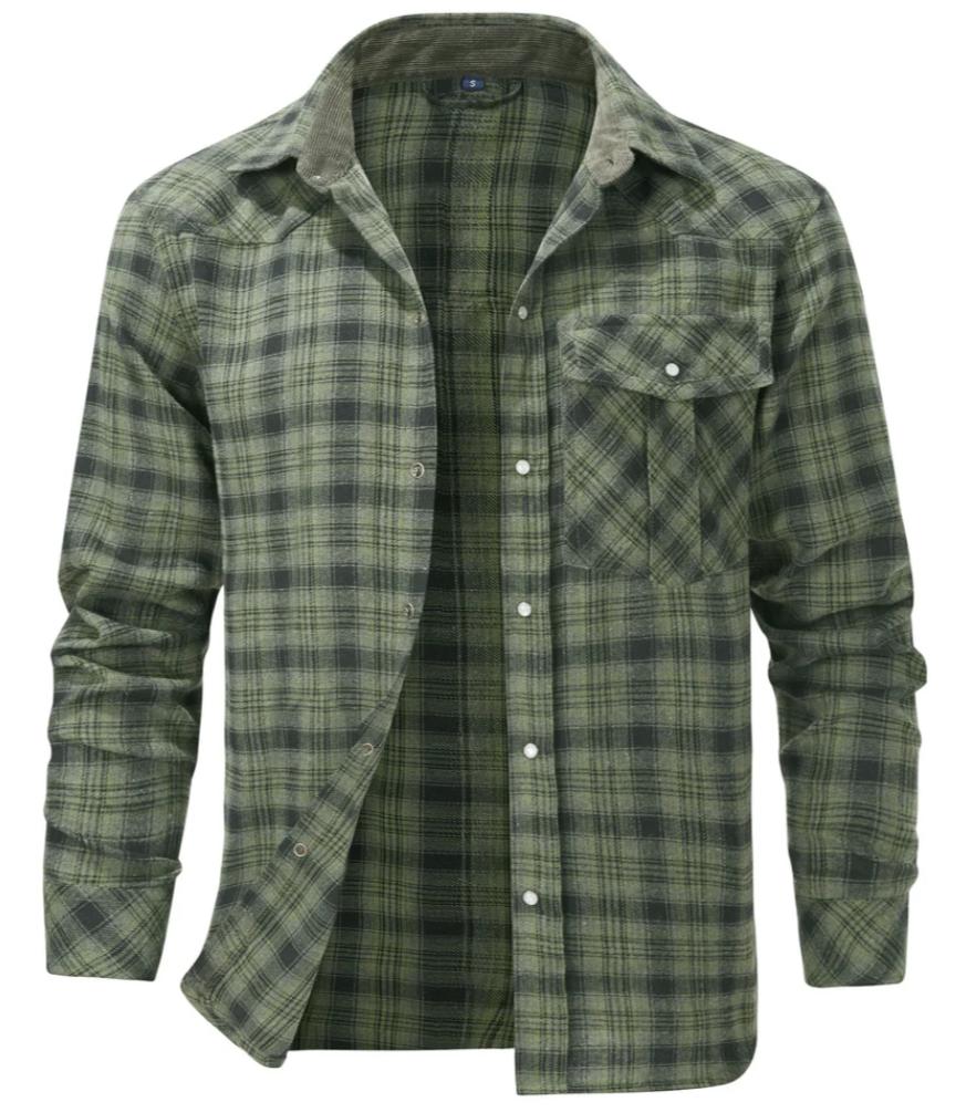 Image of Garrett | Men's Plaid Long Sleeve Shirt