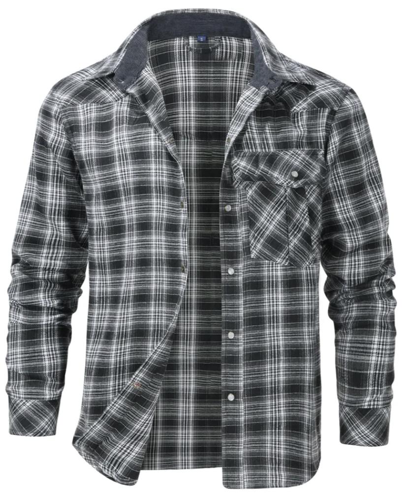 Image of Garrett | Men's Plaid Long Sleeve Shirt