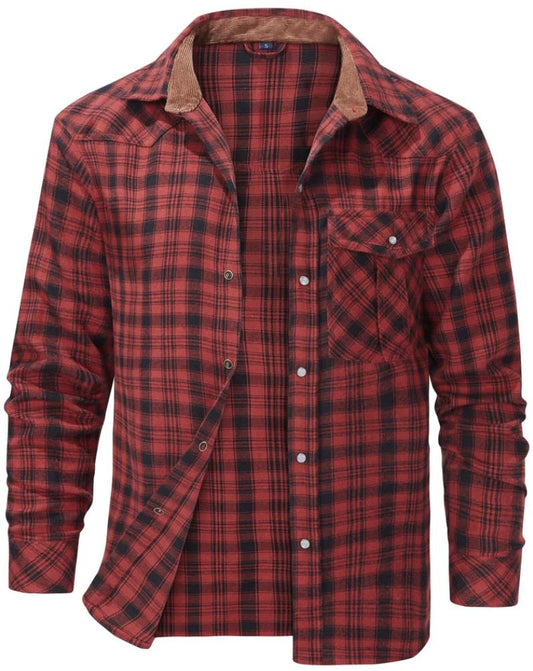 Image of Garrett | Men's Plaid Long Sleeve Shirt