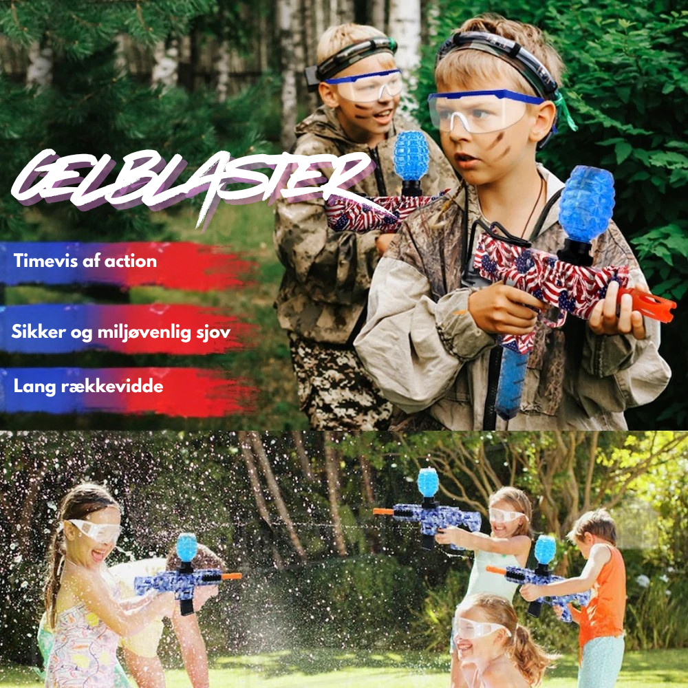 Gel Blaster Electric Submachine Gun - including gel balls - range of 20+ meters - (Extra large battery)