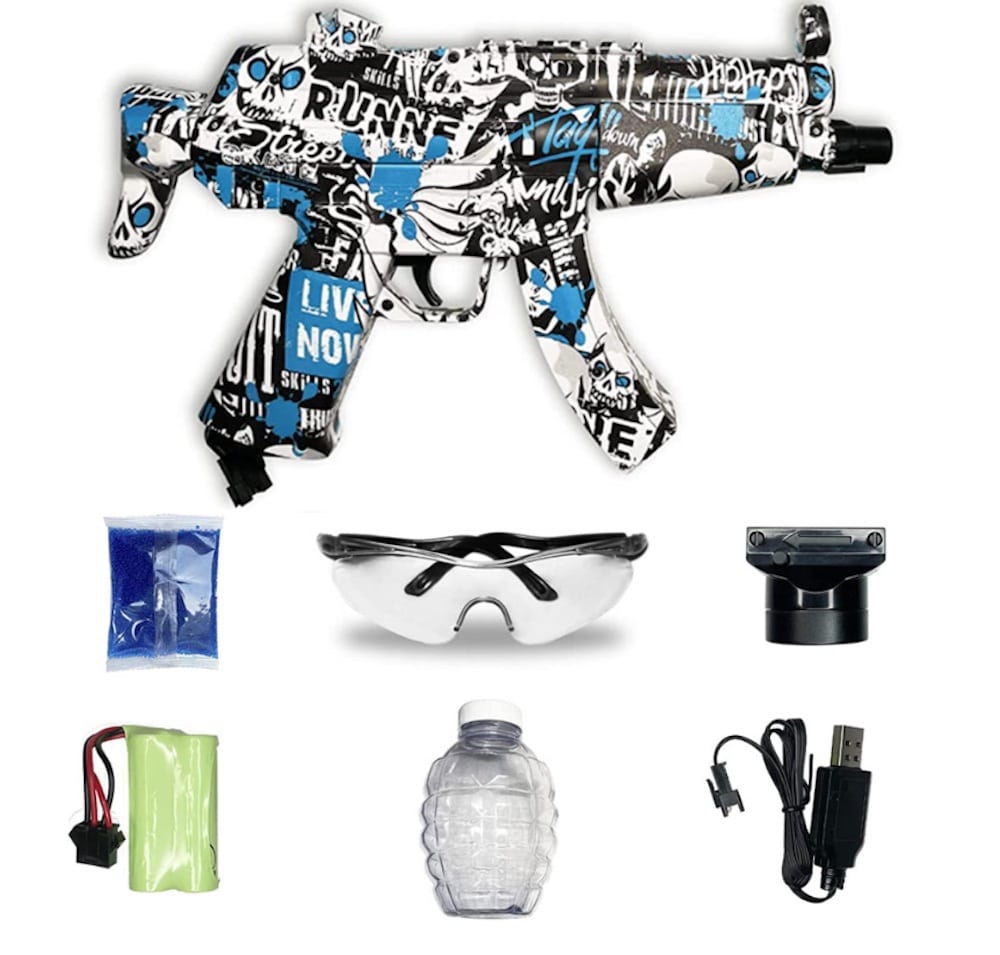 Gel Blaster Electric Submachine Gun - including gel balls - range of 20+ meters - (Extra large battery)