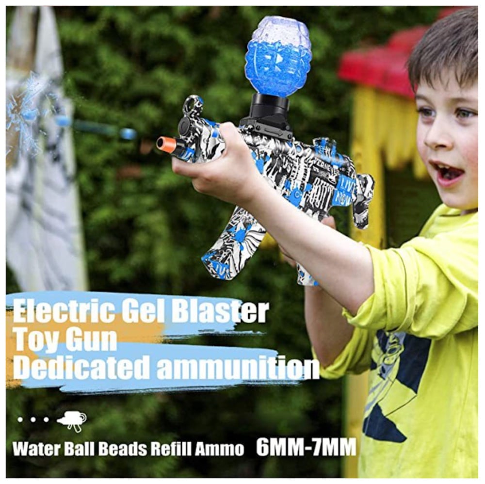Gel Blaster Electric Submachine Gun - including gel balls - range of 20+ meters - (Extra large battery)
