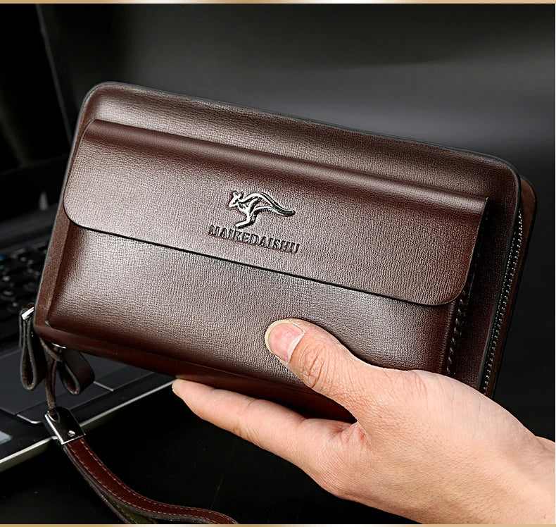 Genuine Leather Men's Clutch Bag - Keep All Your Essentials in One Place