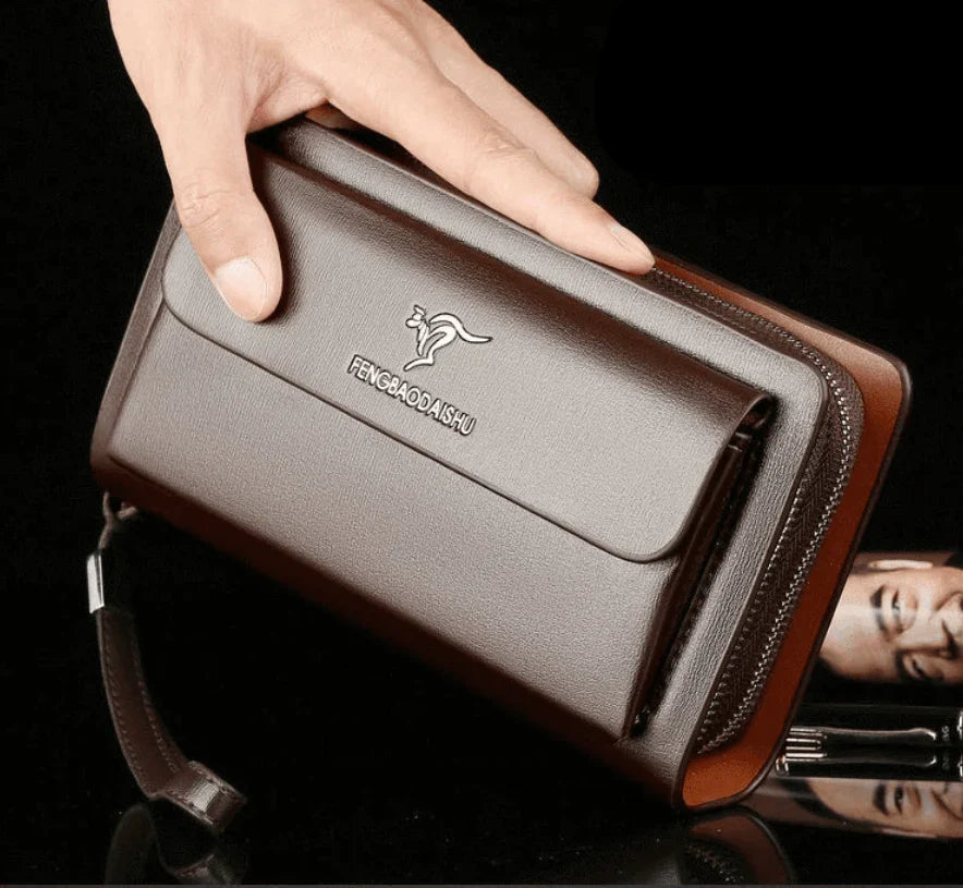 Genuine Leather Men's Clutch Bag - Keep All Your Essentials in One Place