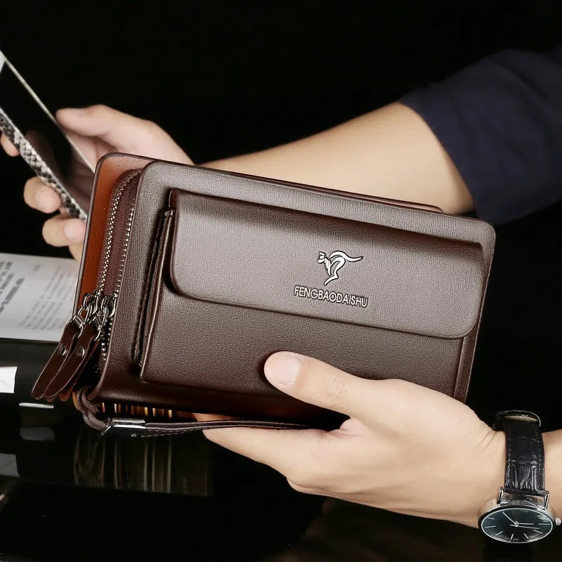 Genuine Leather Men's Clutch Bag - Keep All Your Essentials in One Place