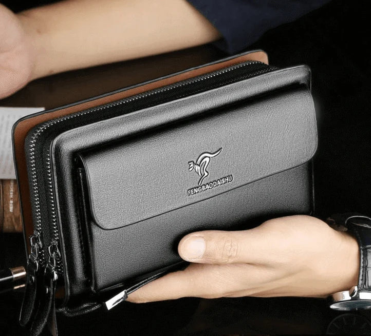 Genuine Leather Men's Clutch Bag - Keep All Your Essentials in One Place