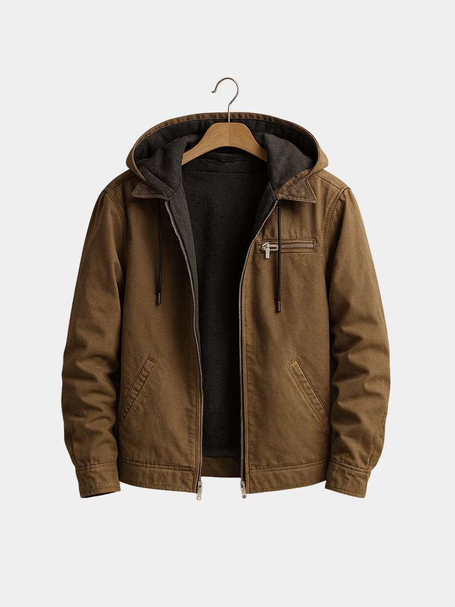 Image of George | Men's Hooded Full Zip Casual Jacket