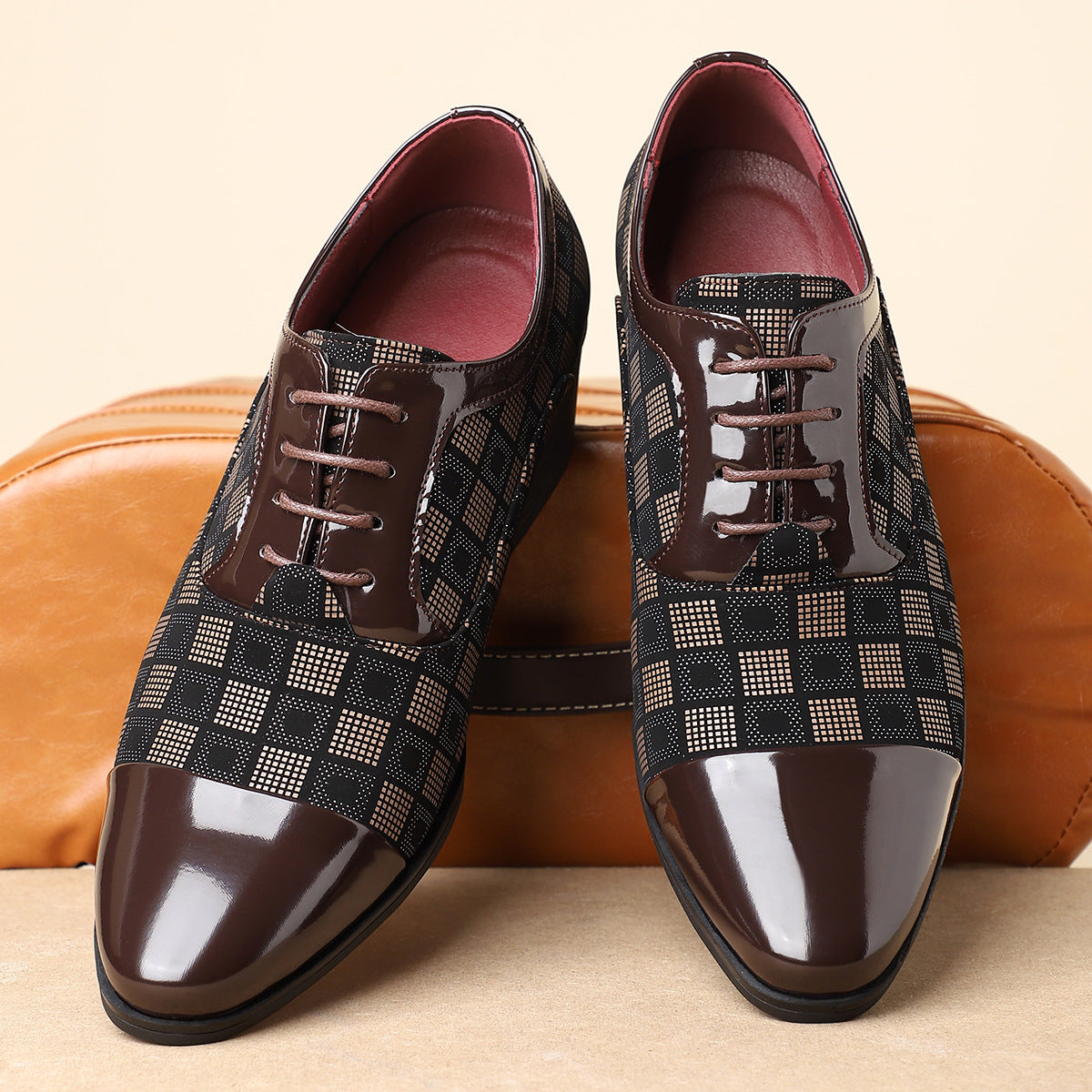 Image of George | Men's Lace-Up Block Heel Dress Shoes