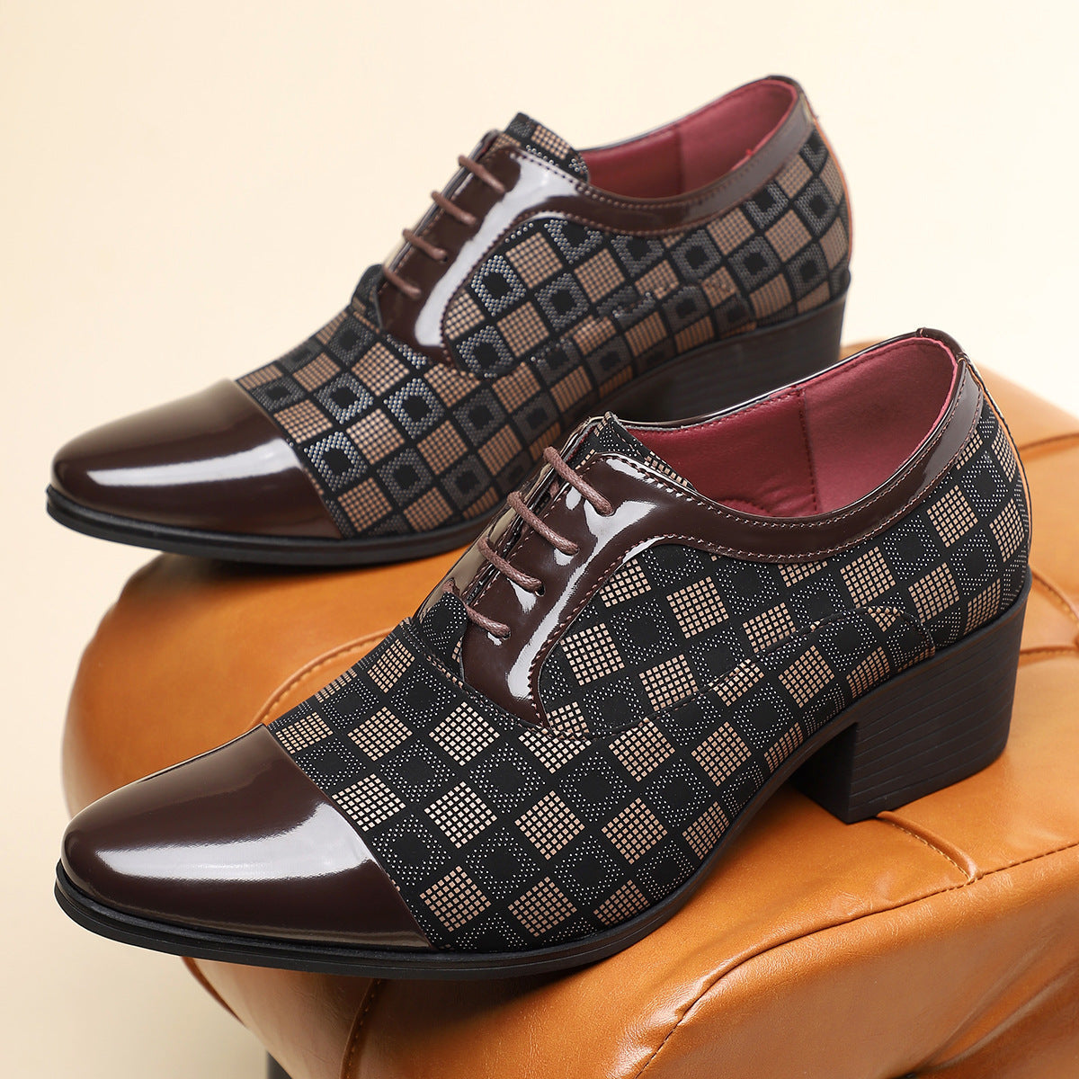 Image of George | Men's Lace-Up Block Heel Dress Shoes