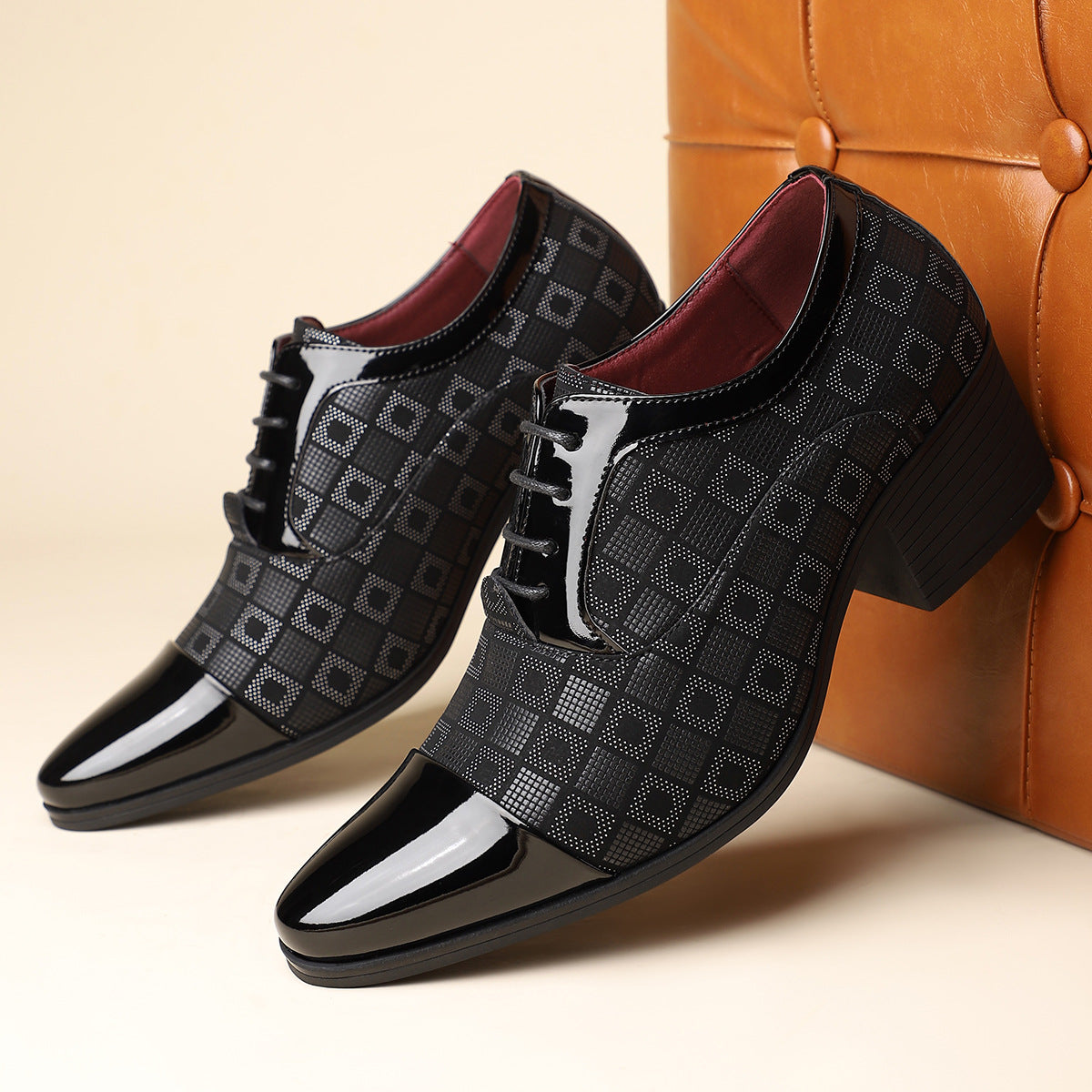 Image of George | Men's Lace-Up Block Heel Dress Shoes