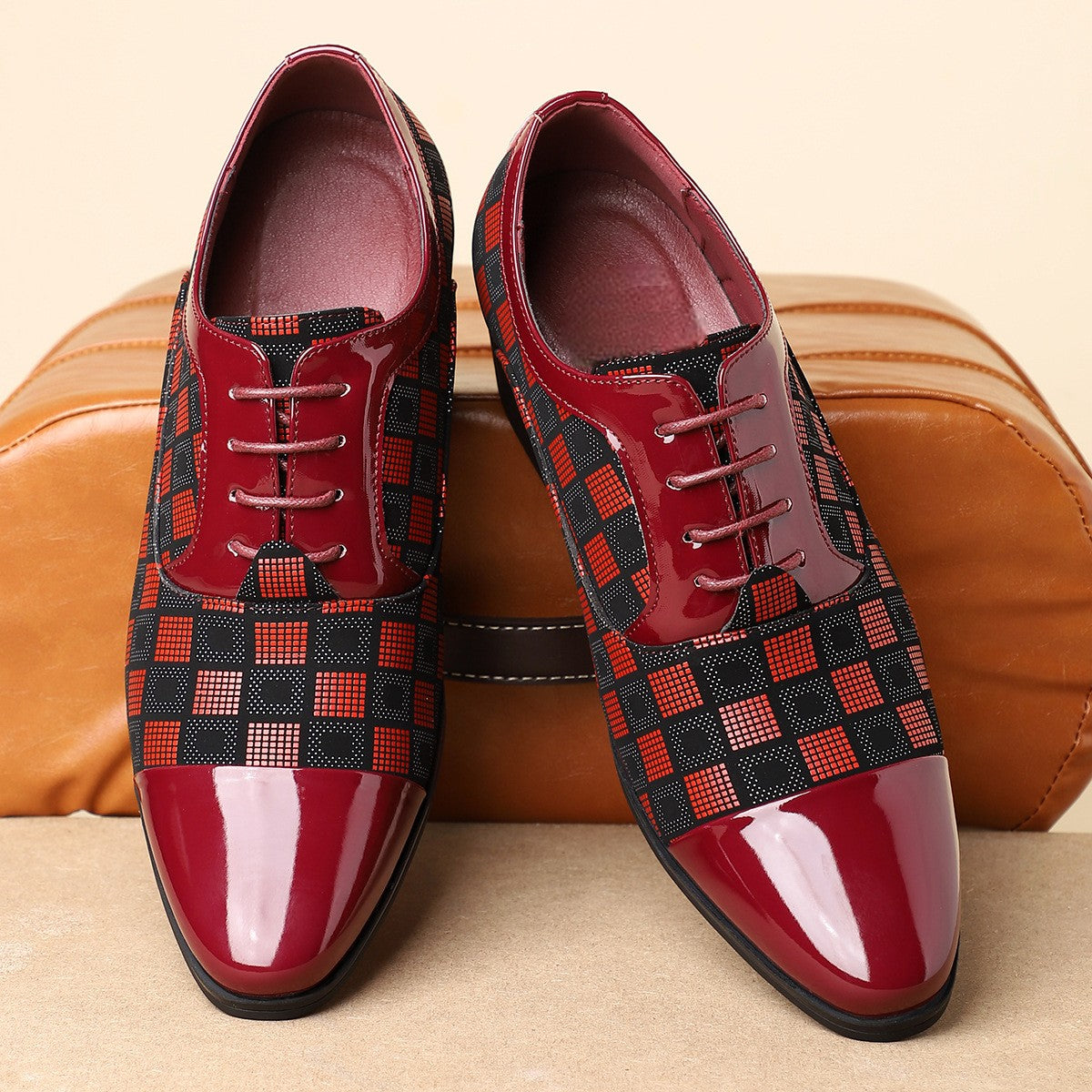 Image of George | Men's Lace-Up Block Heel Dress Shoes