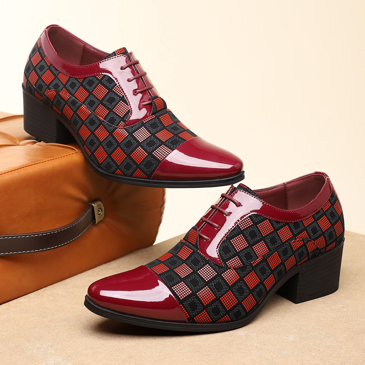 Image of George | Men's Lace-Up Block Heel Dress Shoes