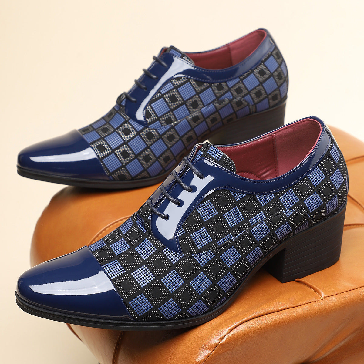 Image of George | Men's Lace-Up Block Heel Dress Shoes