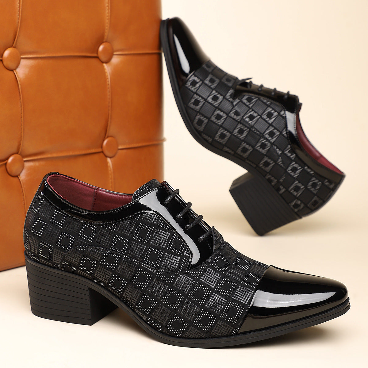 Image of George | Men's Lace-Up Block Heel Dress Shoes