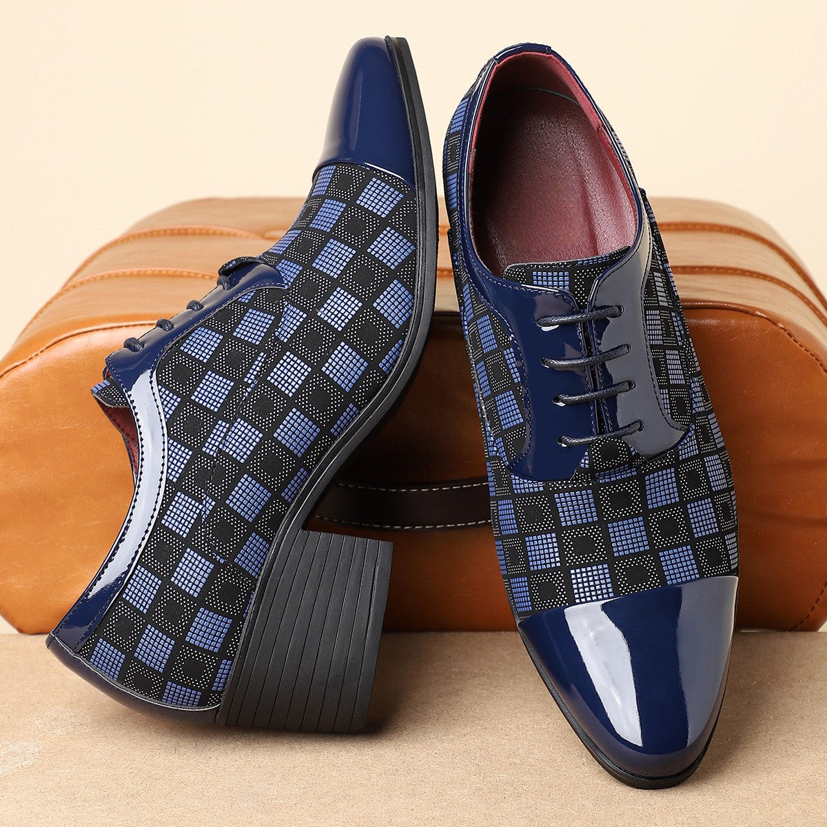 Image of George | Men's Lace-Up Block Heel Dress Shoes
