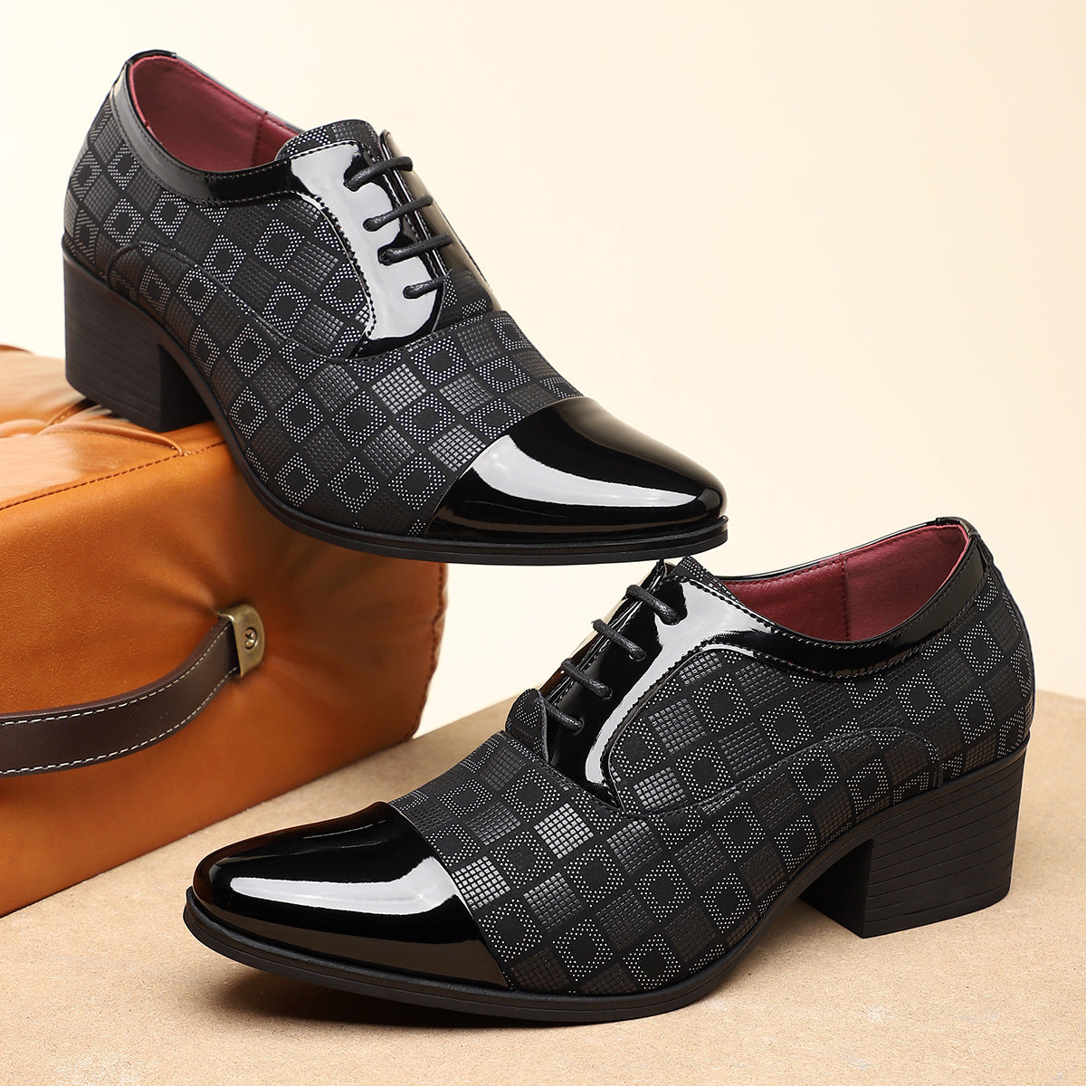 Image of George | Men's Lace-Up Block Heel Dress Shoes
