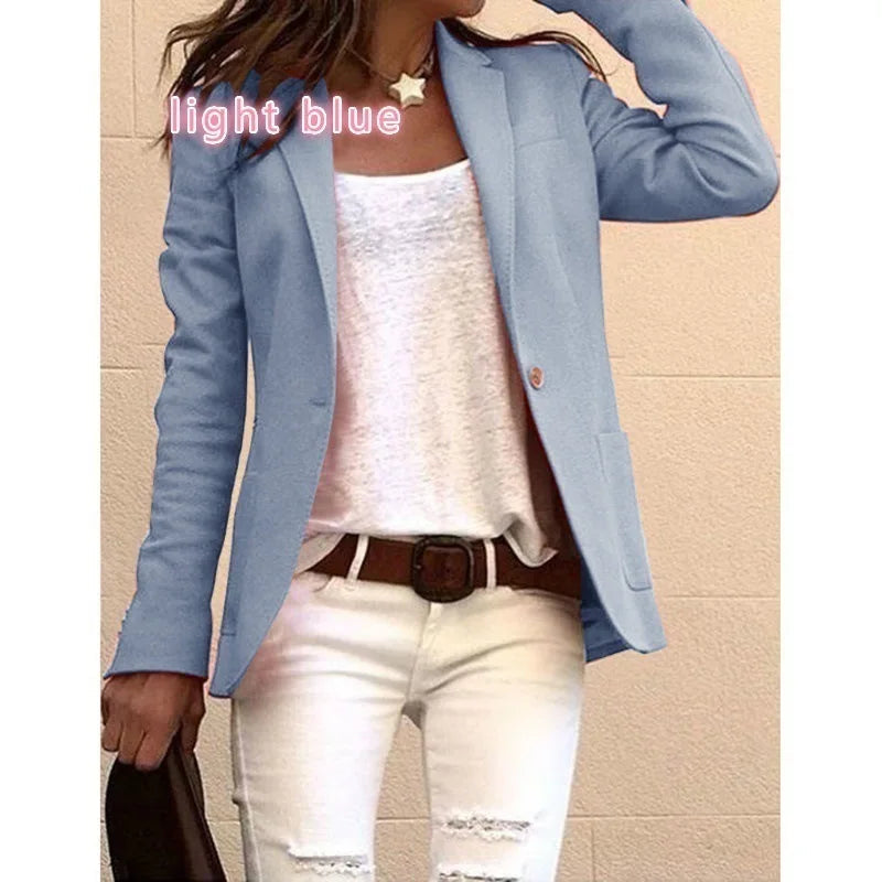 Image of Georgia | Women's Long Sleeve Button Front Blazer