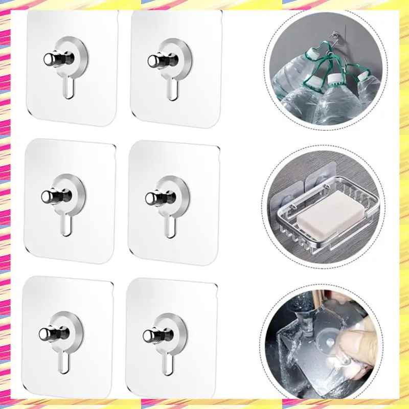 GlideHold® TransparentHook: Heavy Duty No Drill Adhesive Wall Transparent Hook