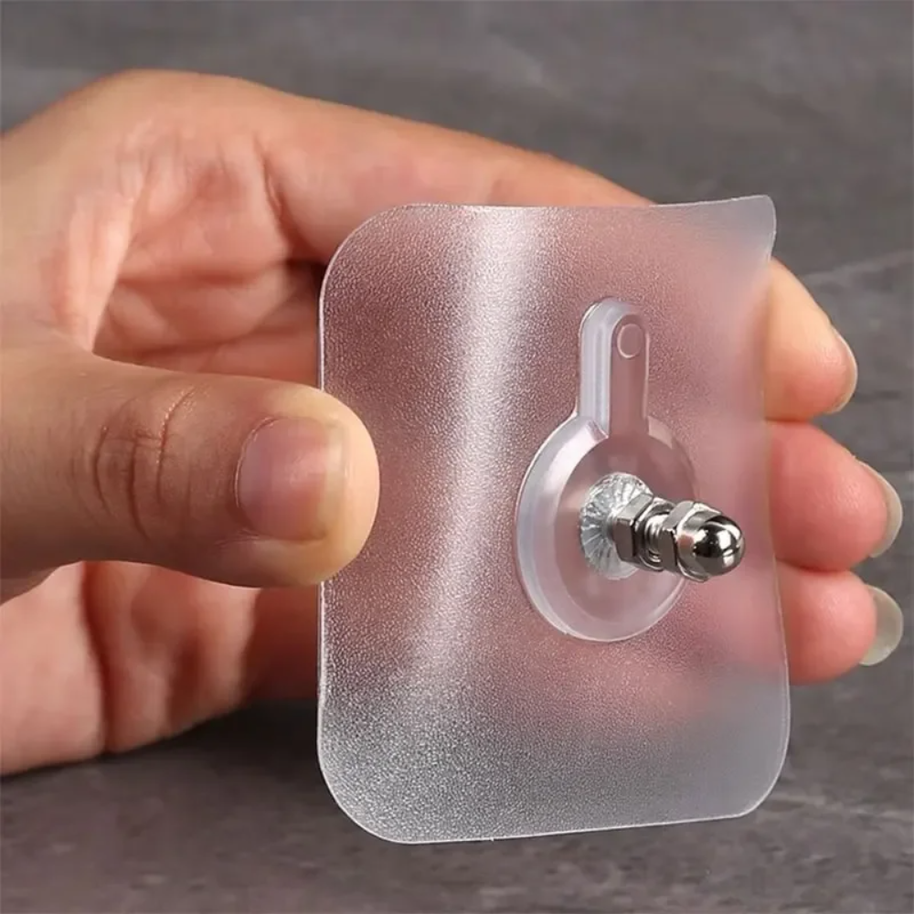 GlideHold® TransparentHook: Heavy Duty No Drill Adhesive Wall Transparent Hook