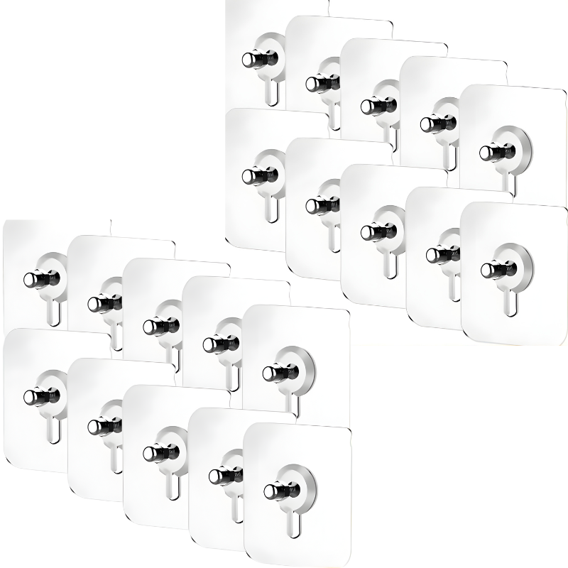 GlideHold® TransparentHook: Heavy Duty No Drill Adhesive Wall Transparent Hook