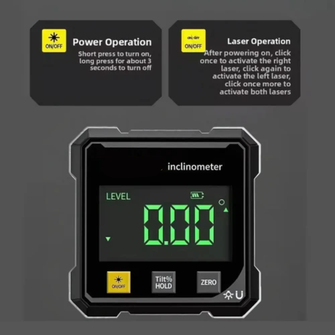 Globetrek° Digital Inclinometer: Digital Magnetic Side Laser Level