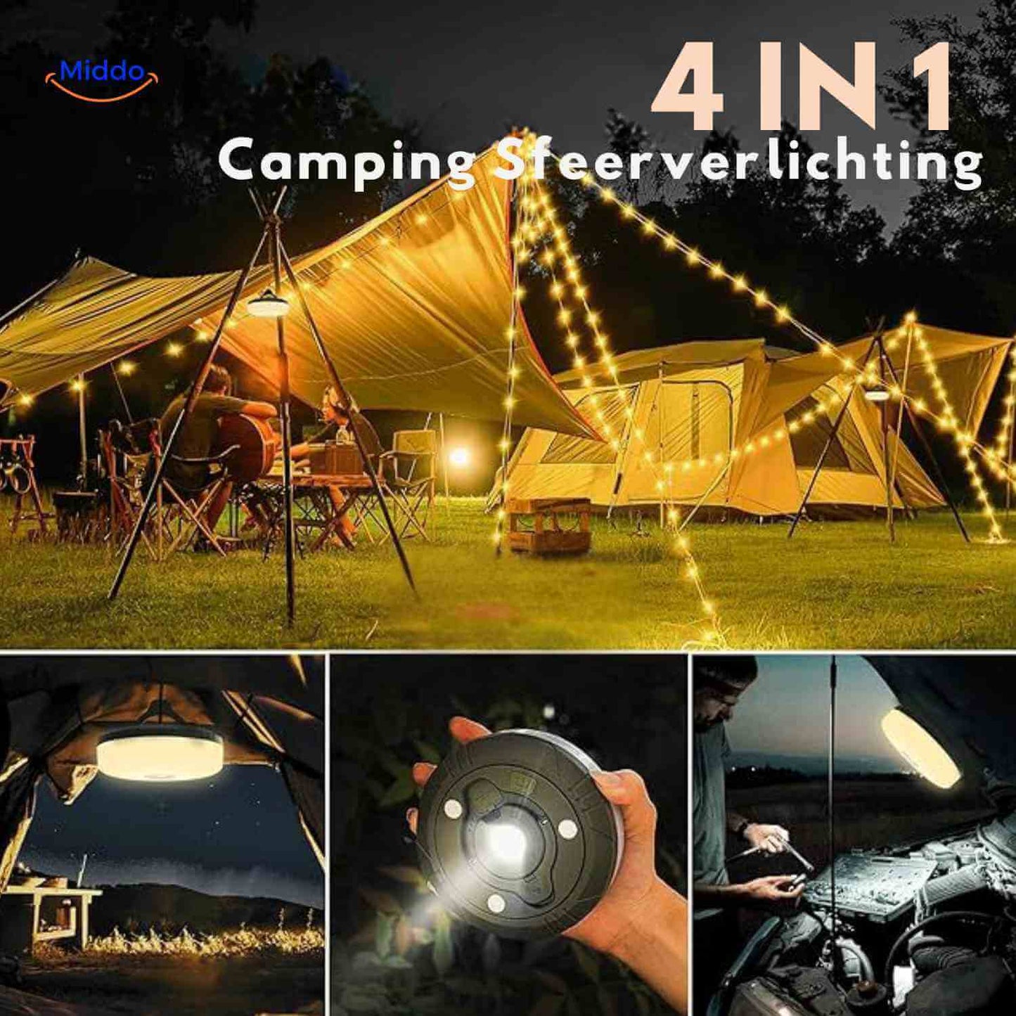 GlowMate™ Lamp | Ambient Light, String Light, and Power Bank for Outdoors