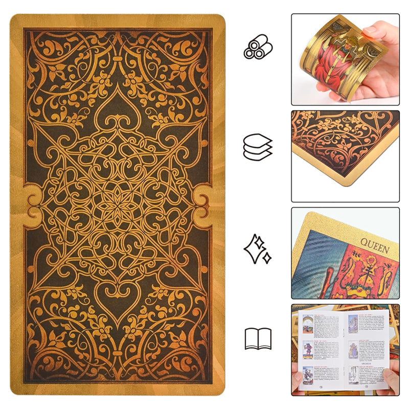 Gold Tarot Cards for All Levels - PVC with Elegant Packaging
