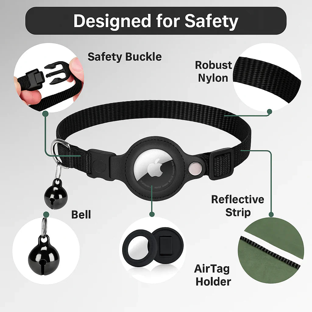 GPS Collar for Cats - Reflective Safety and Comfort