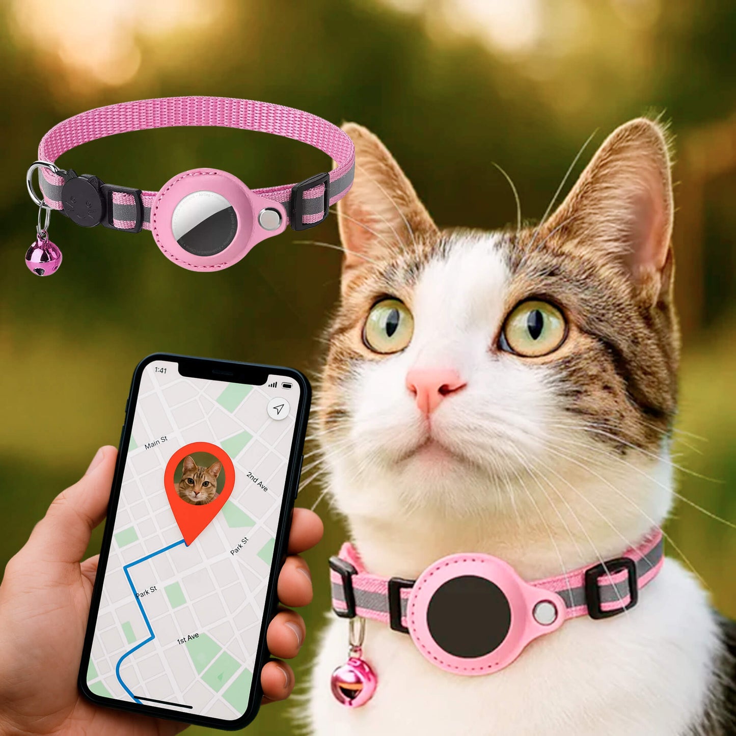 GPS Collar for Cats - Reflective Safety and Comfort