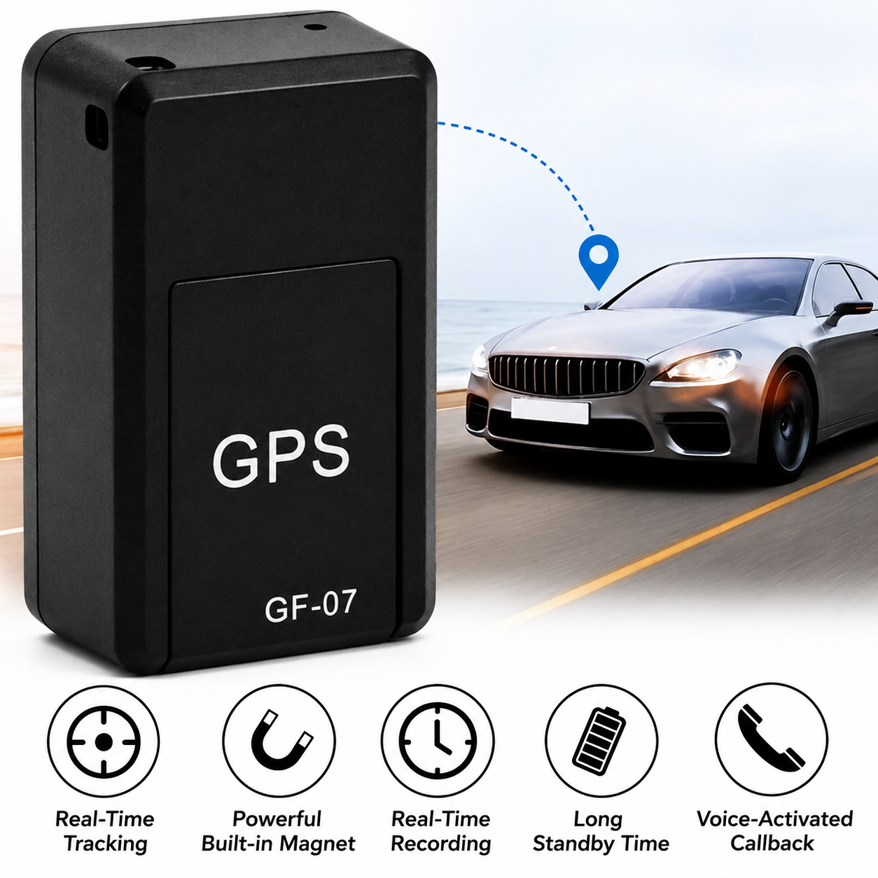 GPS Tracker | Mini GPS Tracker without Subscription | Real-Time Tracking | Magnetic & Discreet | Locaro