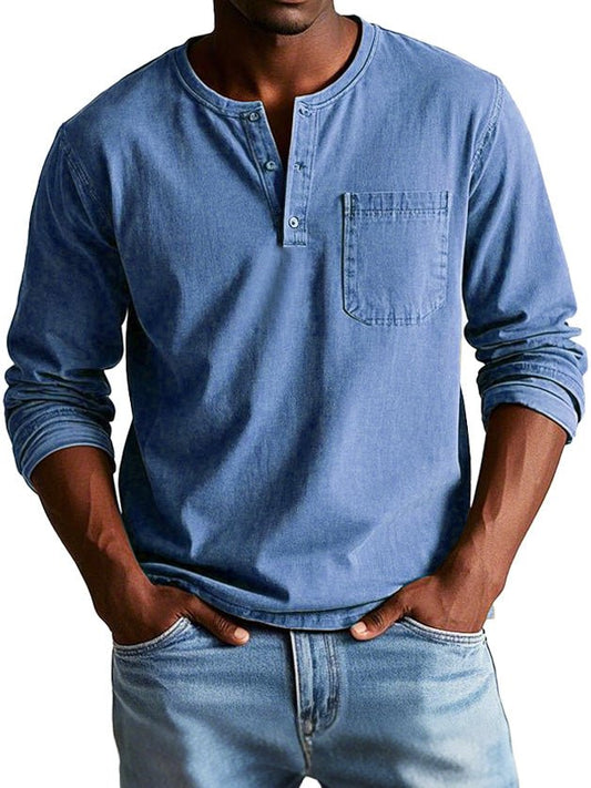 Image of Graham | Men's Long Sleeve Henley Shirt