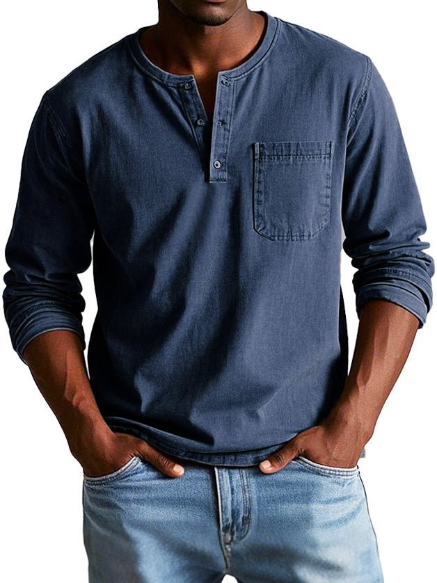 Image of Graham | Men's Long Sleeve Henley Shirt