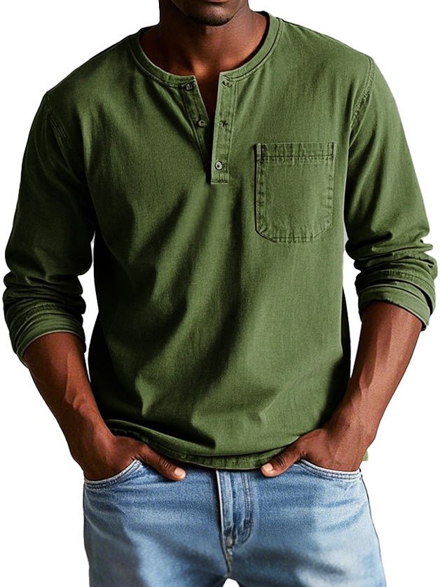 Image of Graham | Men's Long Sleeve Henley Shirt