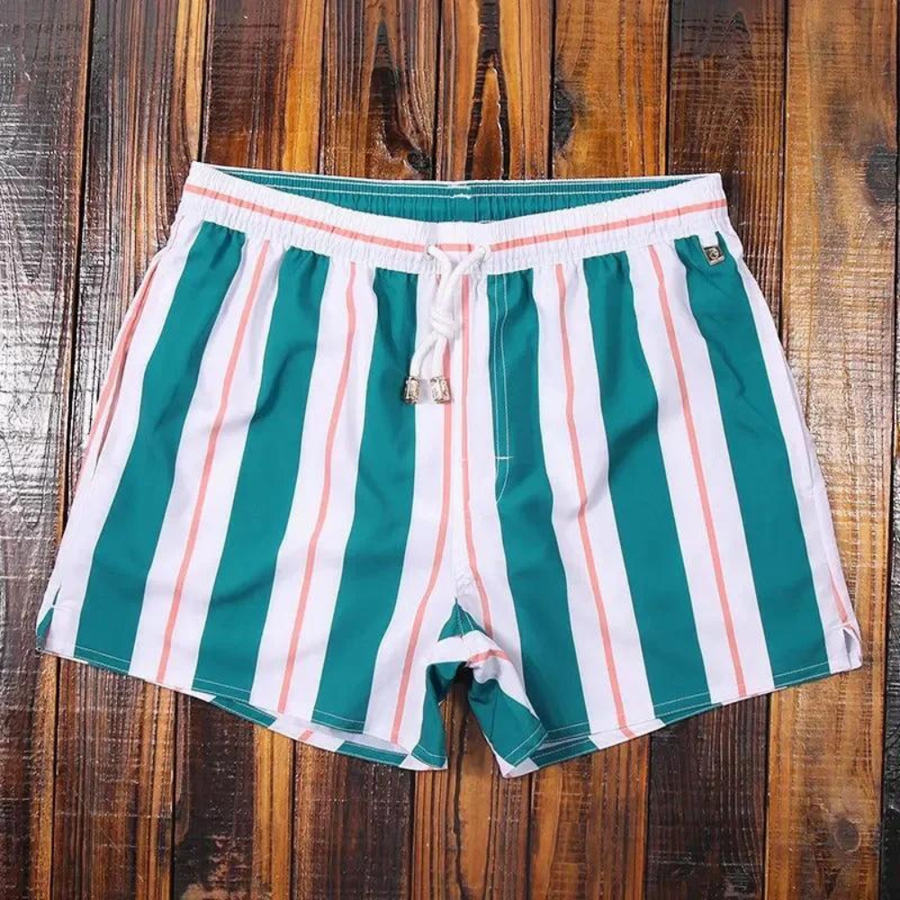 Image of Grayson | Men's Striped Drawstring Swim Shorts