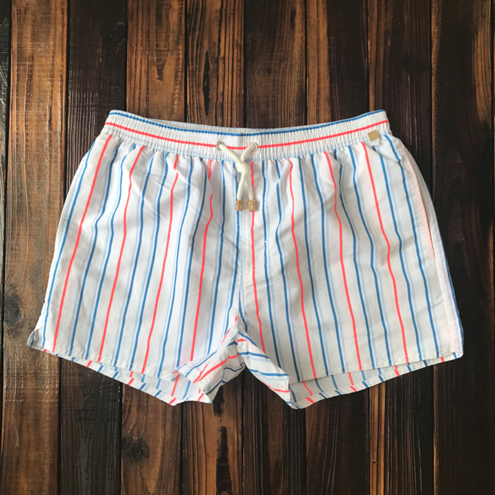 Image of Grayson | Men's Striped Drawstring Swim Shorts