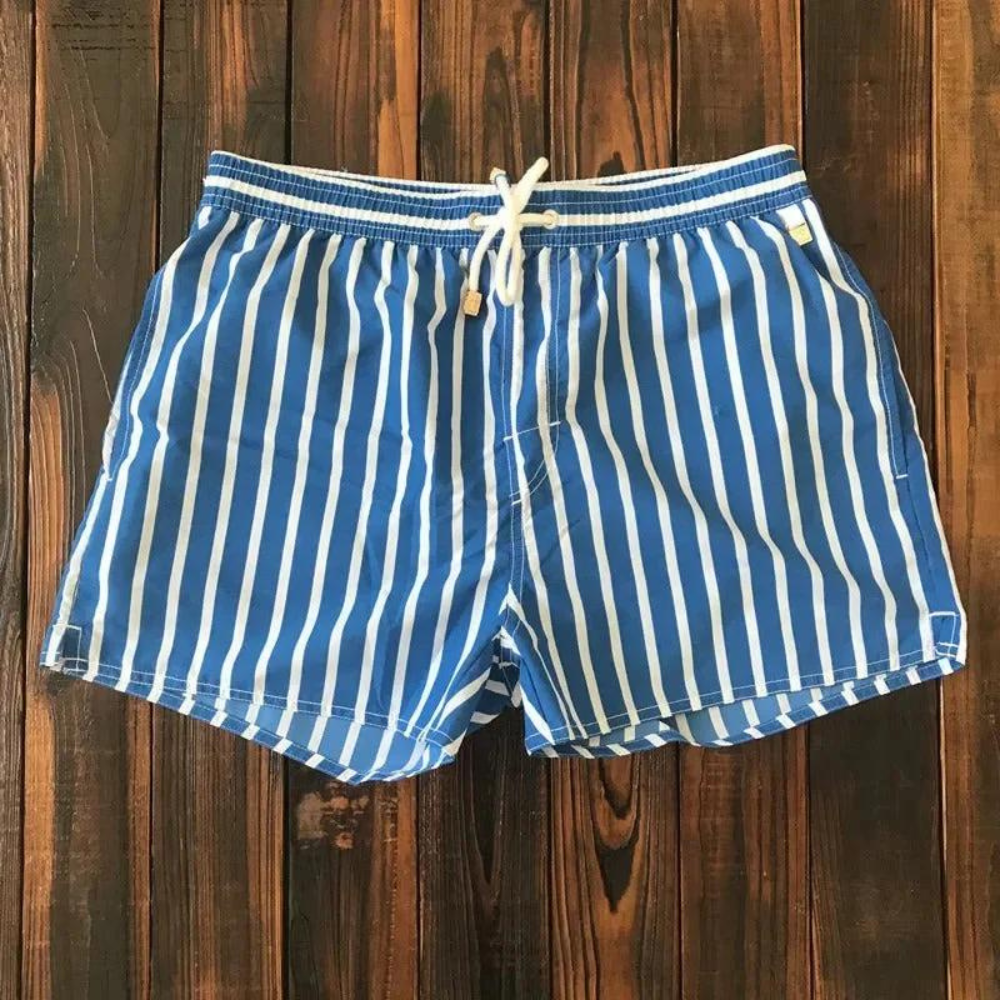 Image of Grayson | Men's Striped Drawstring Swim Shorts