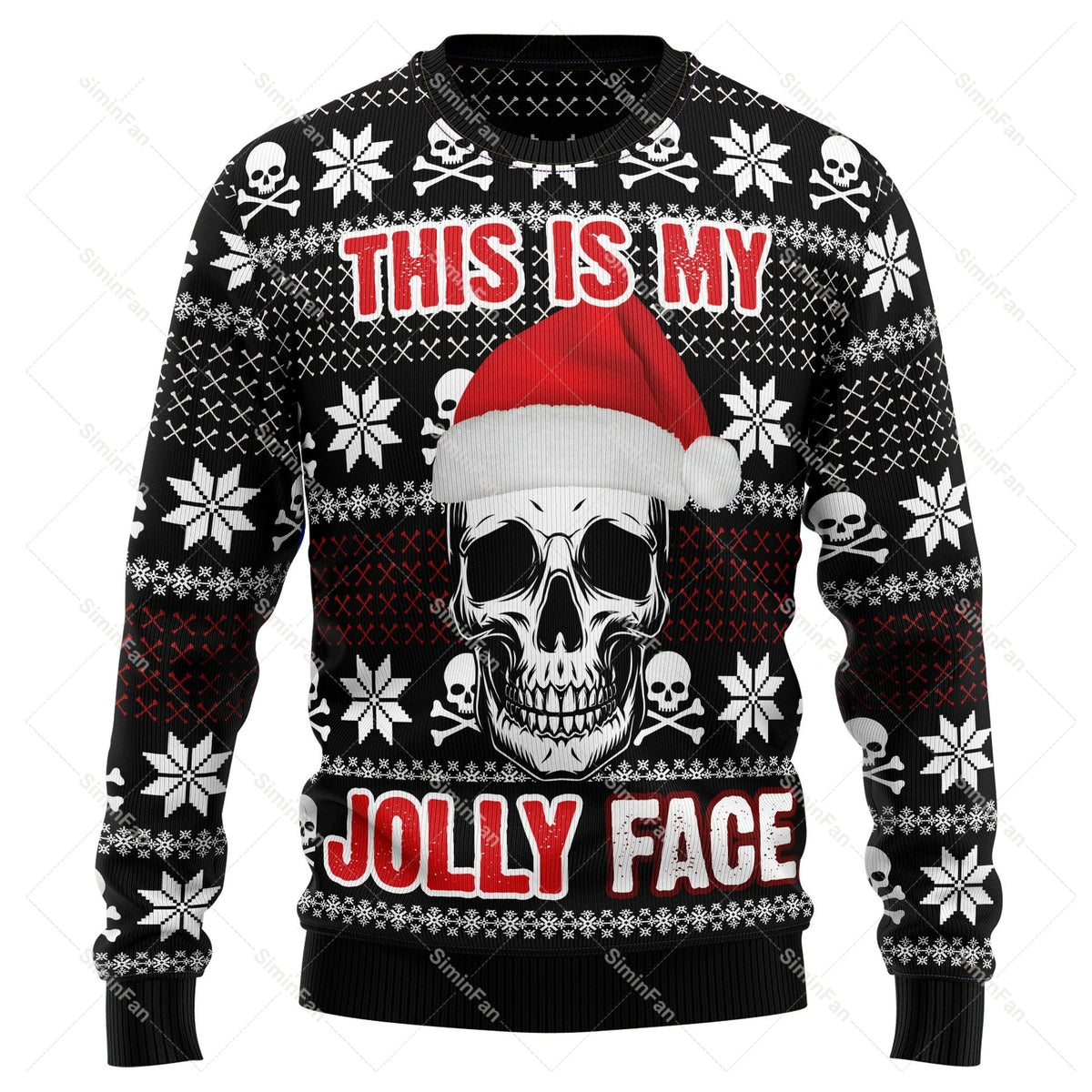 GrungeFest Christmas Sweater - Skull Print Sweater