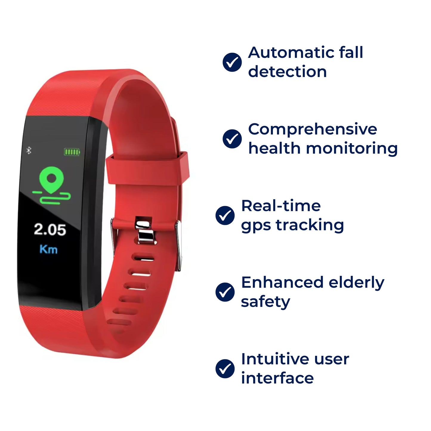 GuardianTime | Smartwatch for Seniors – Fall Detection – Health Monitoring – GPS Tracker – Elderly Safety FleekFit