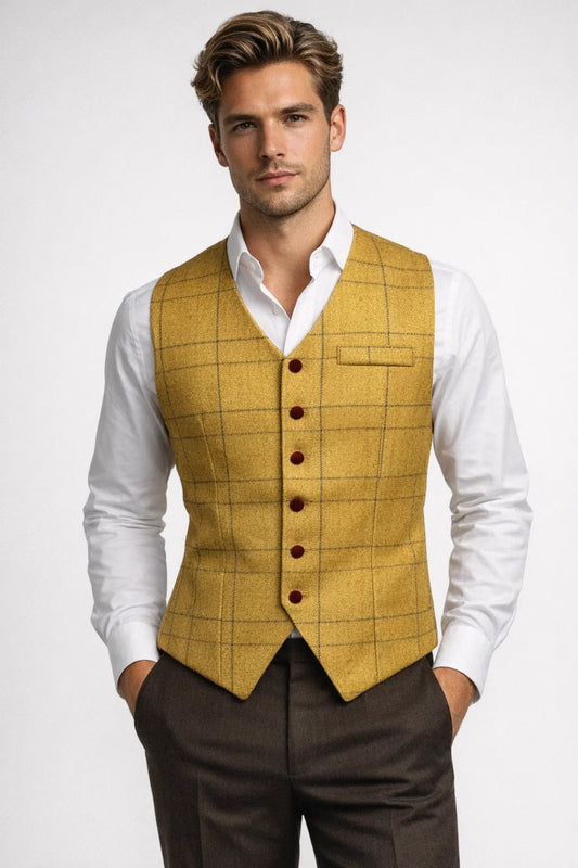 Image of Gus | Men's Button-Front Checked Vest