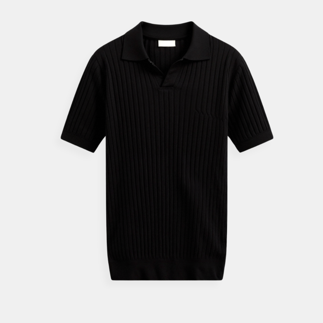 Image of Guy | Men's Ribbed Short Sleeve Polo Shirt