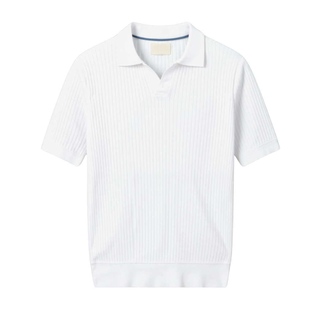 Image of Guy | Men's Ribbed Short Sleeve Polo Shirt