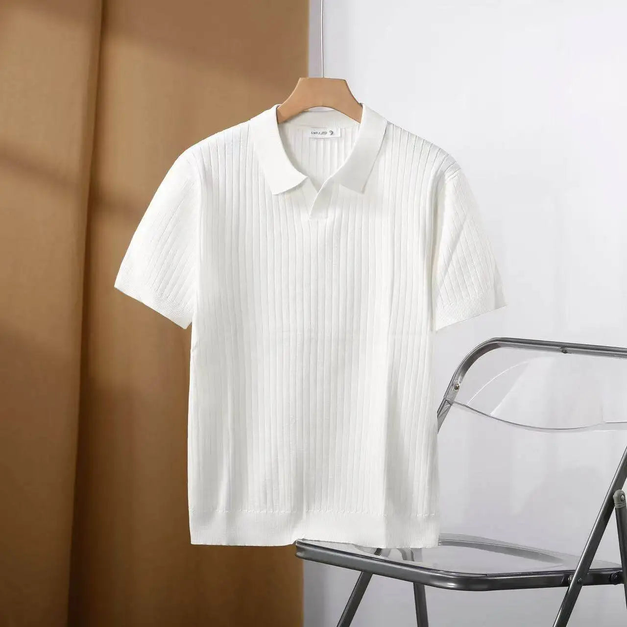 Guy | Men's Ribbed Short Sleeve Polo Shirt - Image 2