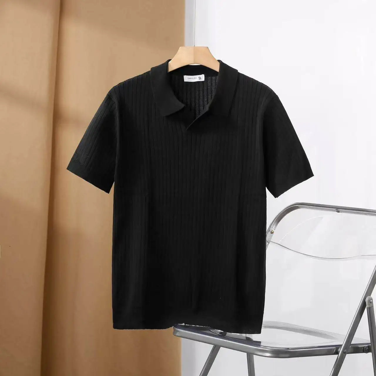 Guy | Men's Ribbed Short Sleeve Polo Shirt - Image 5