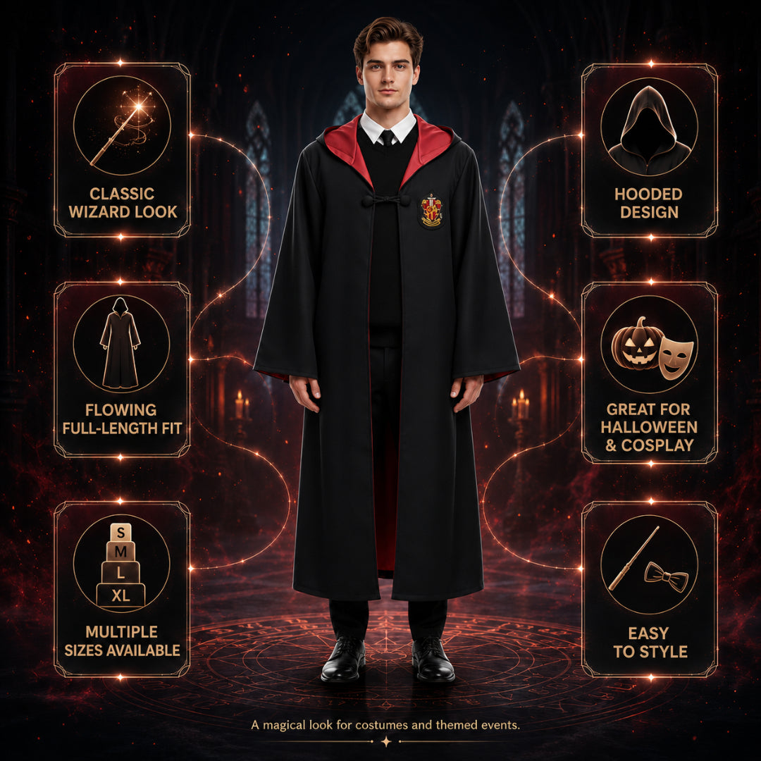 Halloween Wizard Costume Hooded Cloak