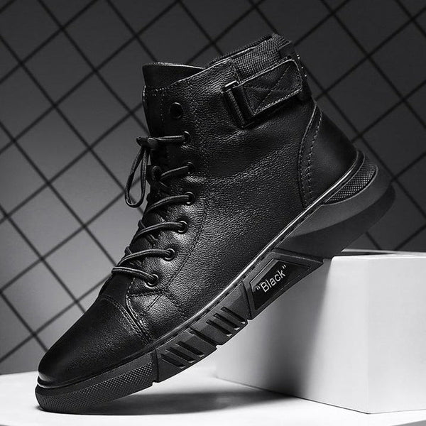 Handcrafted Black Leather Boots