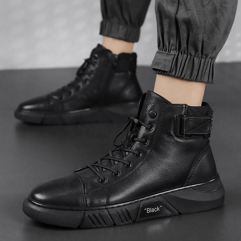 Handcrafted Black Leather Boots