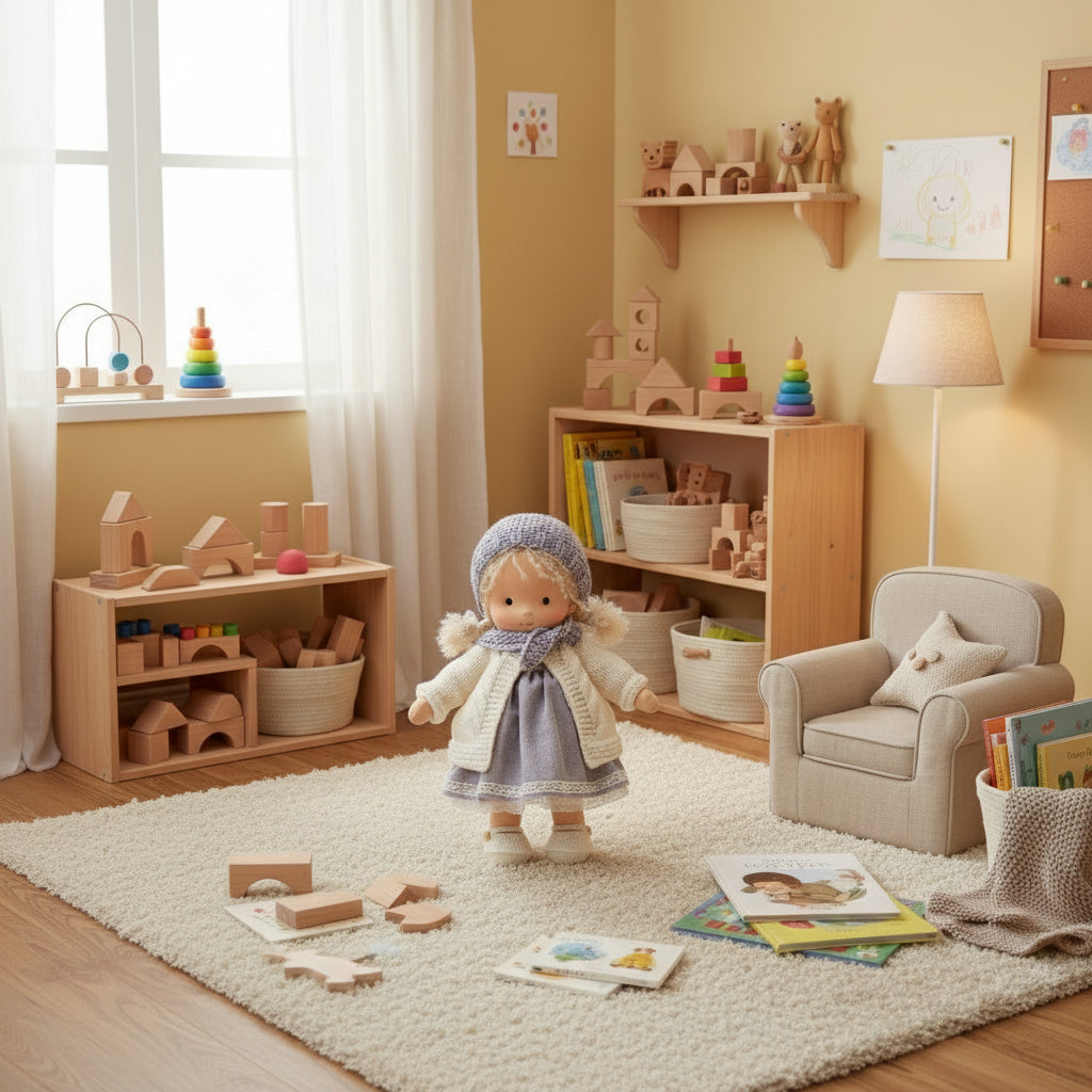 Handmade Cotton Waldorf Doll for Creative Play