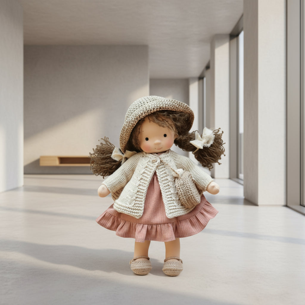 Handmade Cotton Waldorf Doll for Creative Play